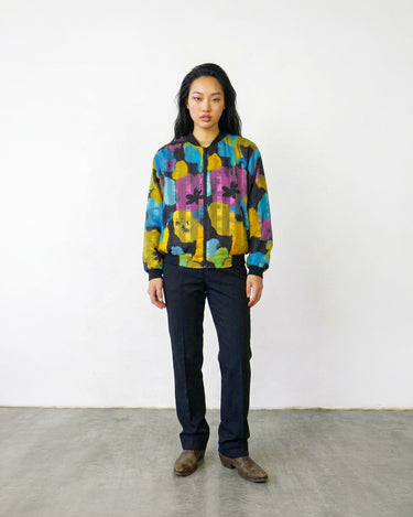 Vintage 90s colorful lightweight bomber jacket | M