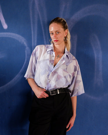Vintage 90s Angelo Litrico pastel color pattern shirt | L